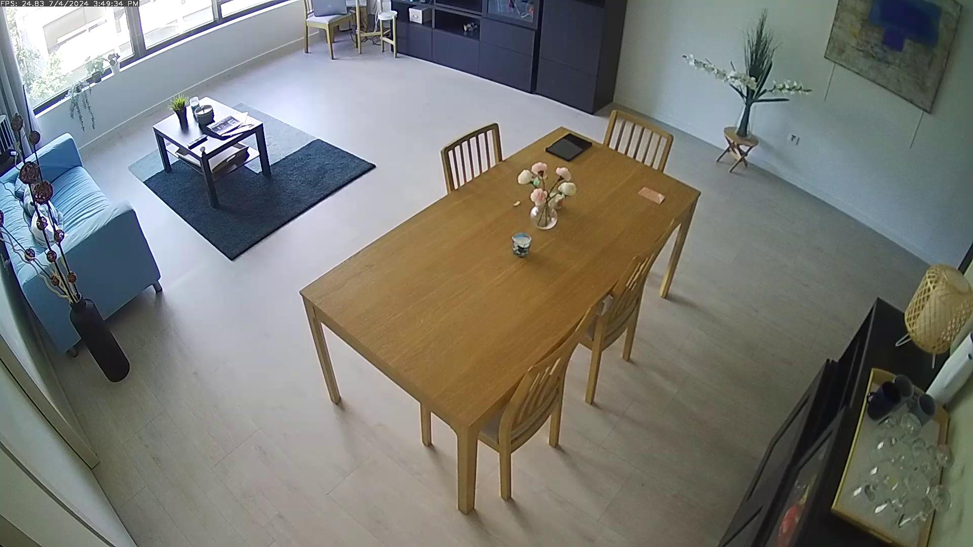 Living room and dining room